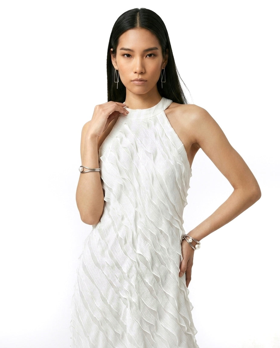 AMARA Ruffle Dress - White