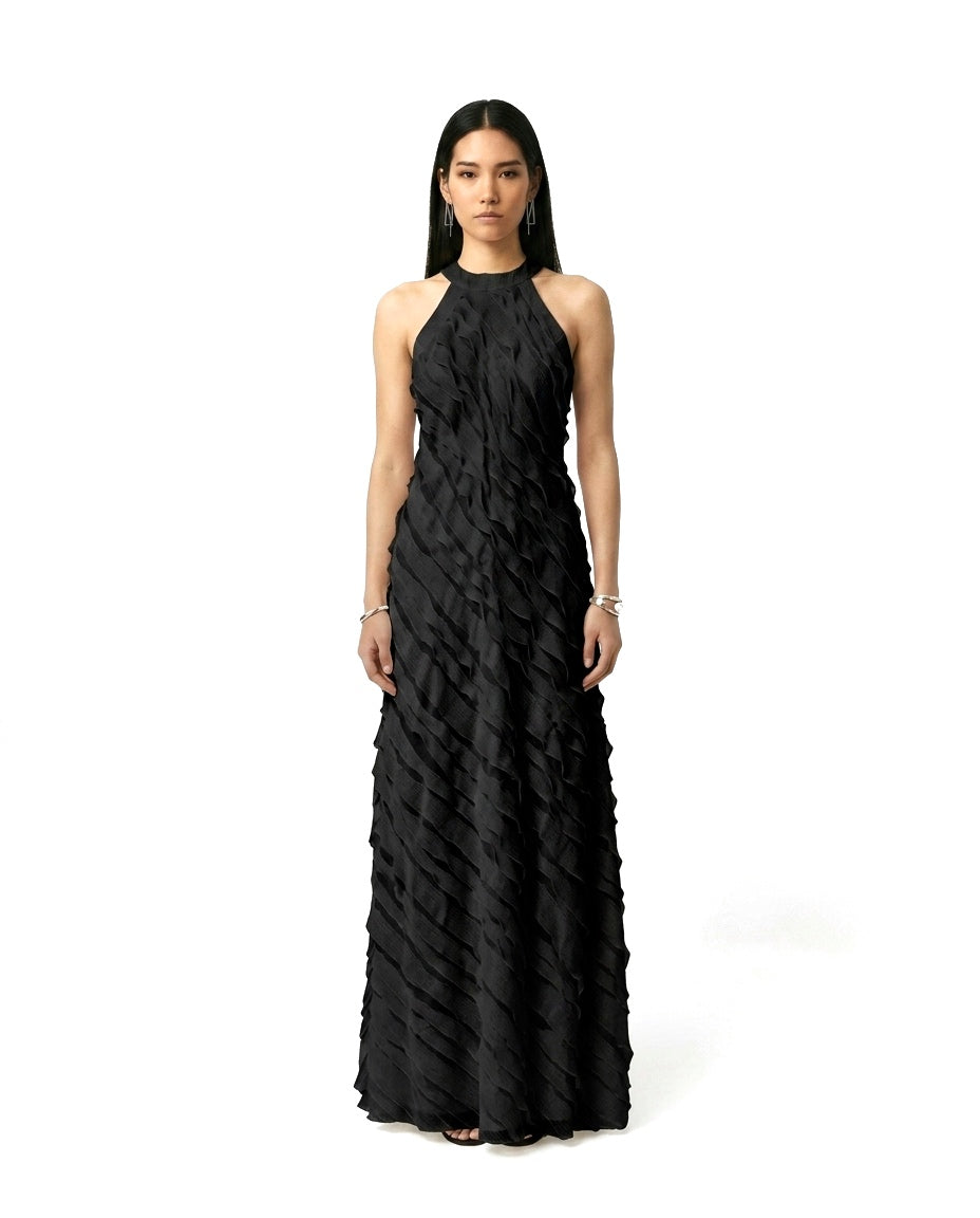AMARA Ruffle Dress - Black