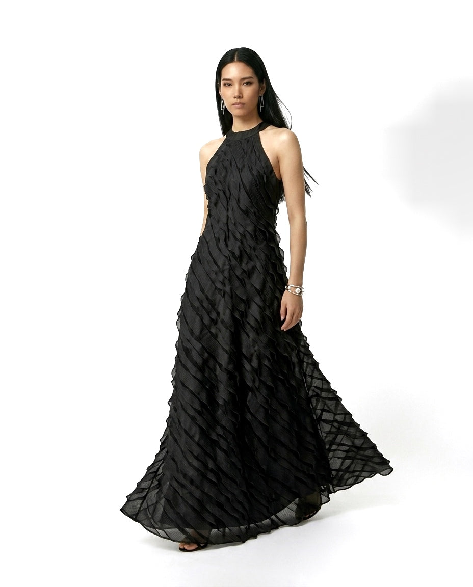 AMARA Ruffle Dress - Black