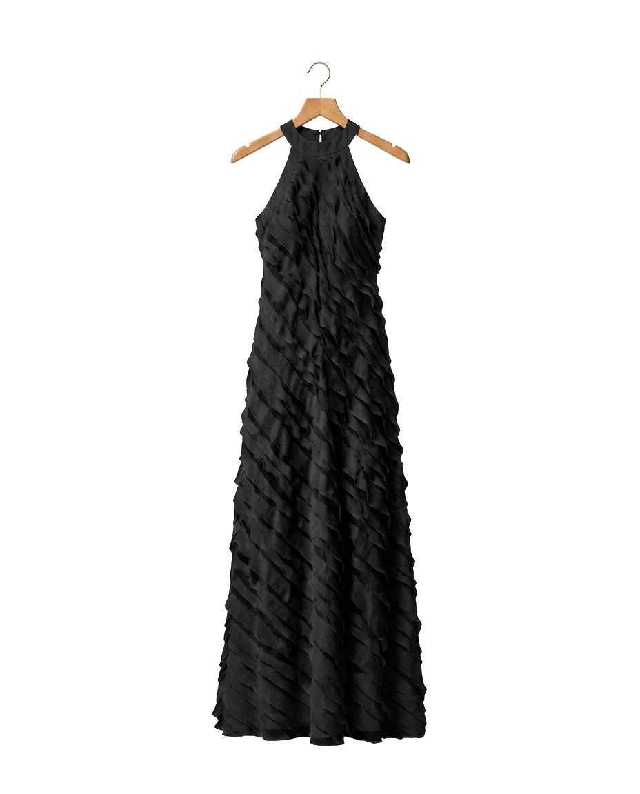 AMARA Ruffle Dress - Black