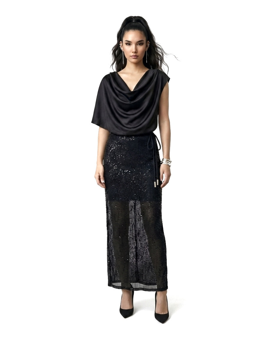 DAPHNE Draped Dress &  GENEVA Knit Skirt