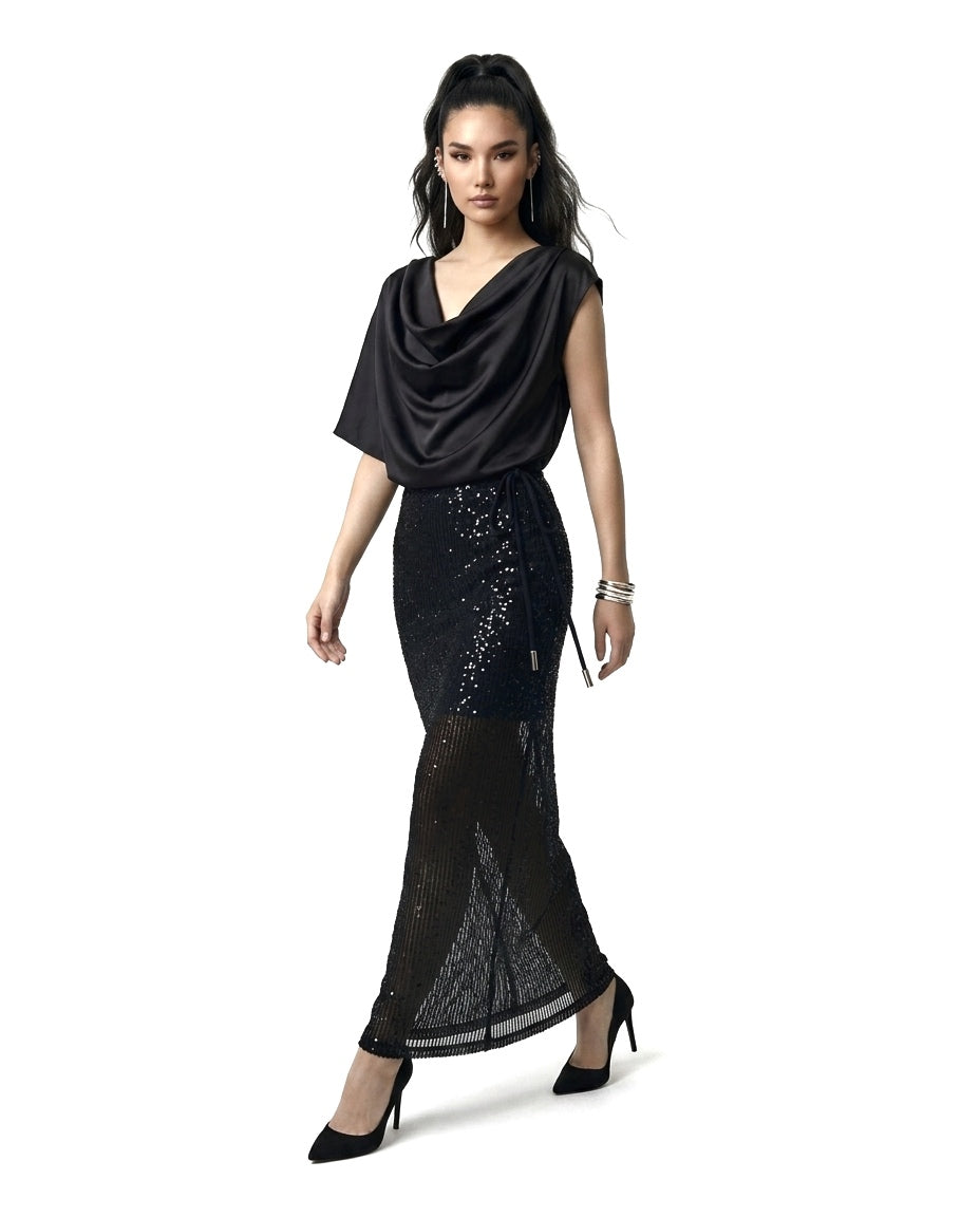 DAPHNE Draped Dress &  GENEVA Knit Skirt
