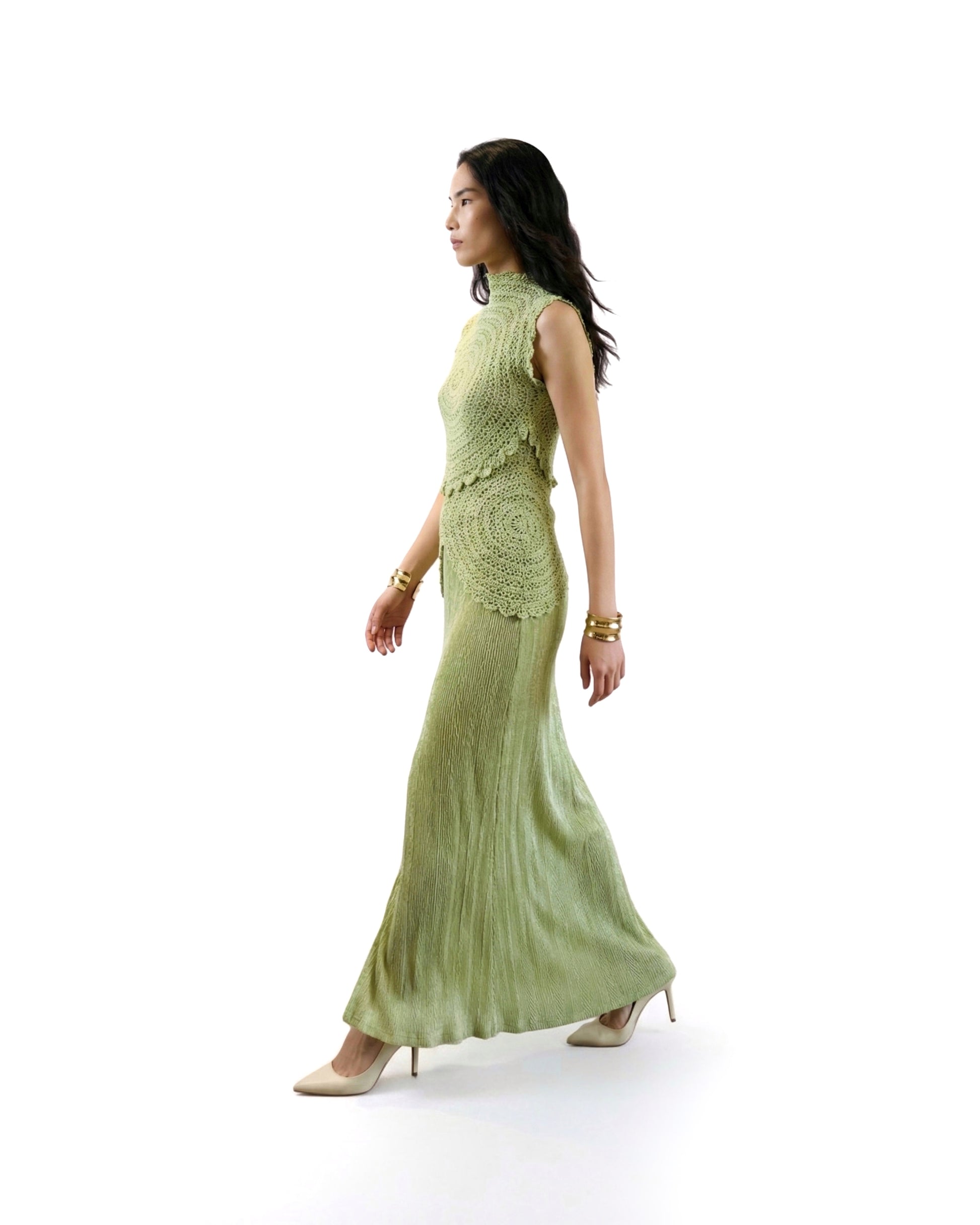 SOL Slit Skirt - Green