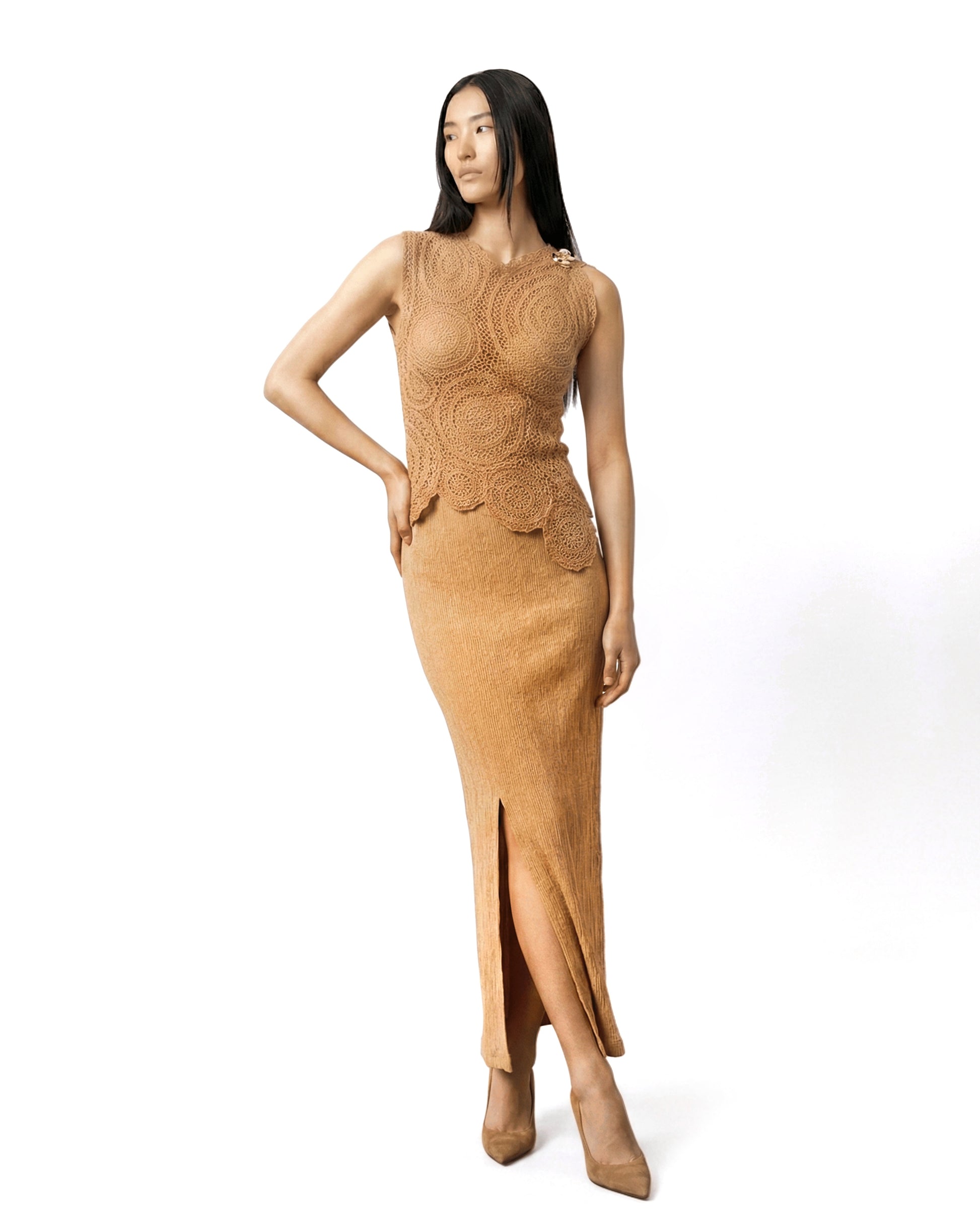SOL Slit Skirt - Beige