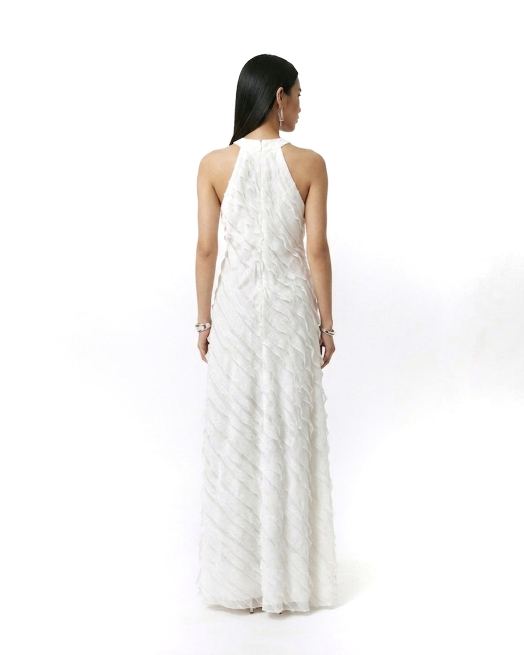 AMARA Ruffle Dress - White