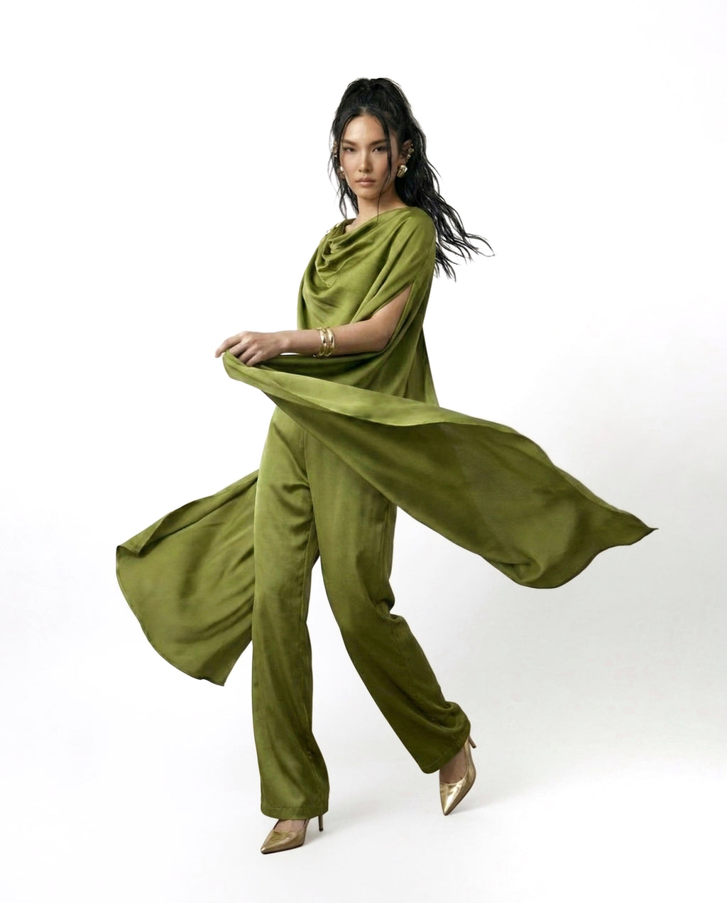 ESME Satin Asymmetrical Set