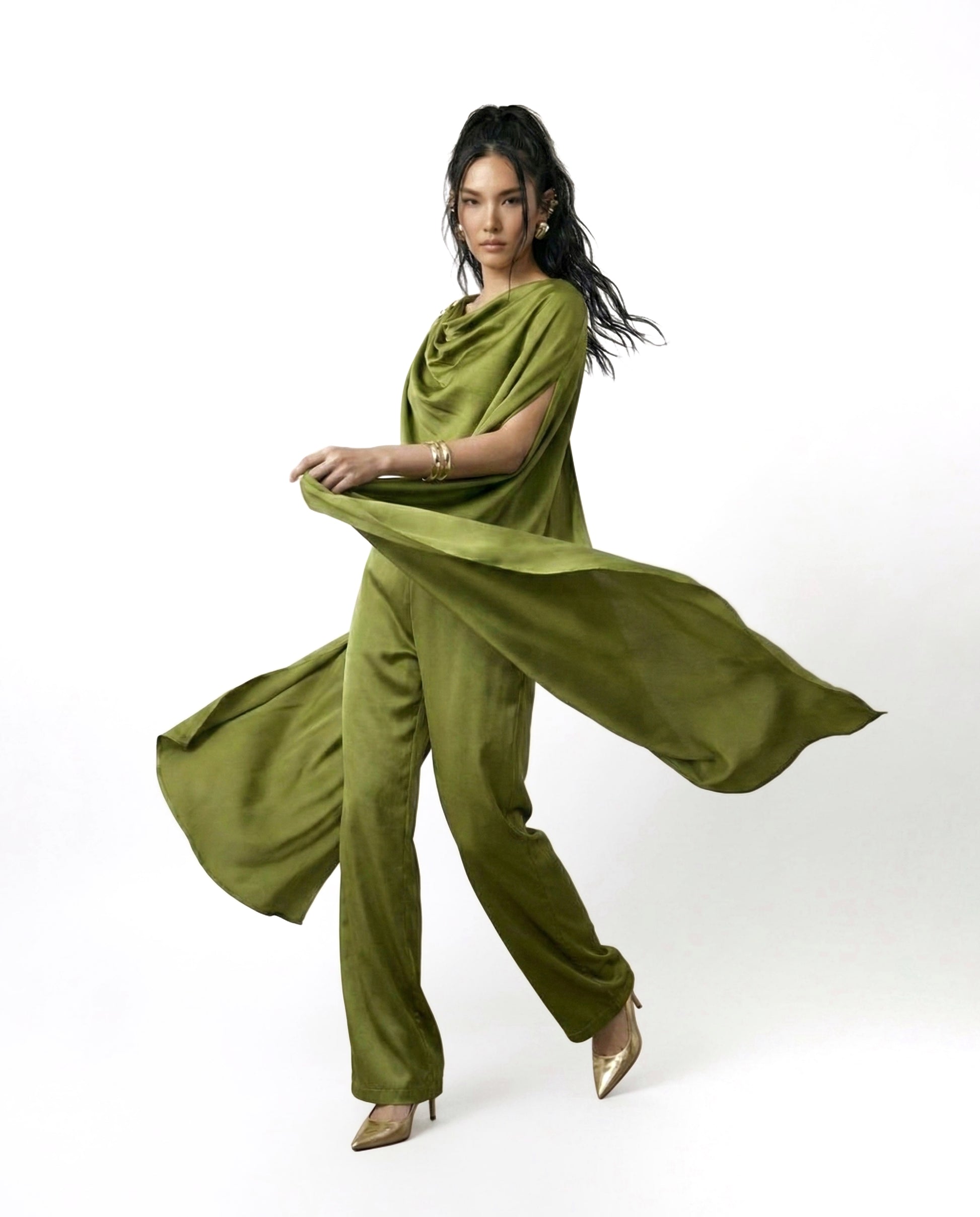 ESME Satin Asymmetrical Set