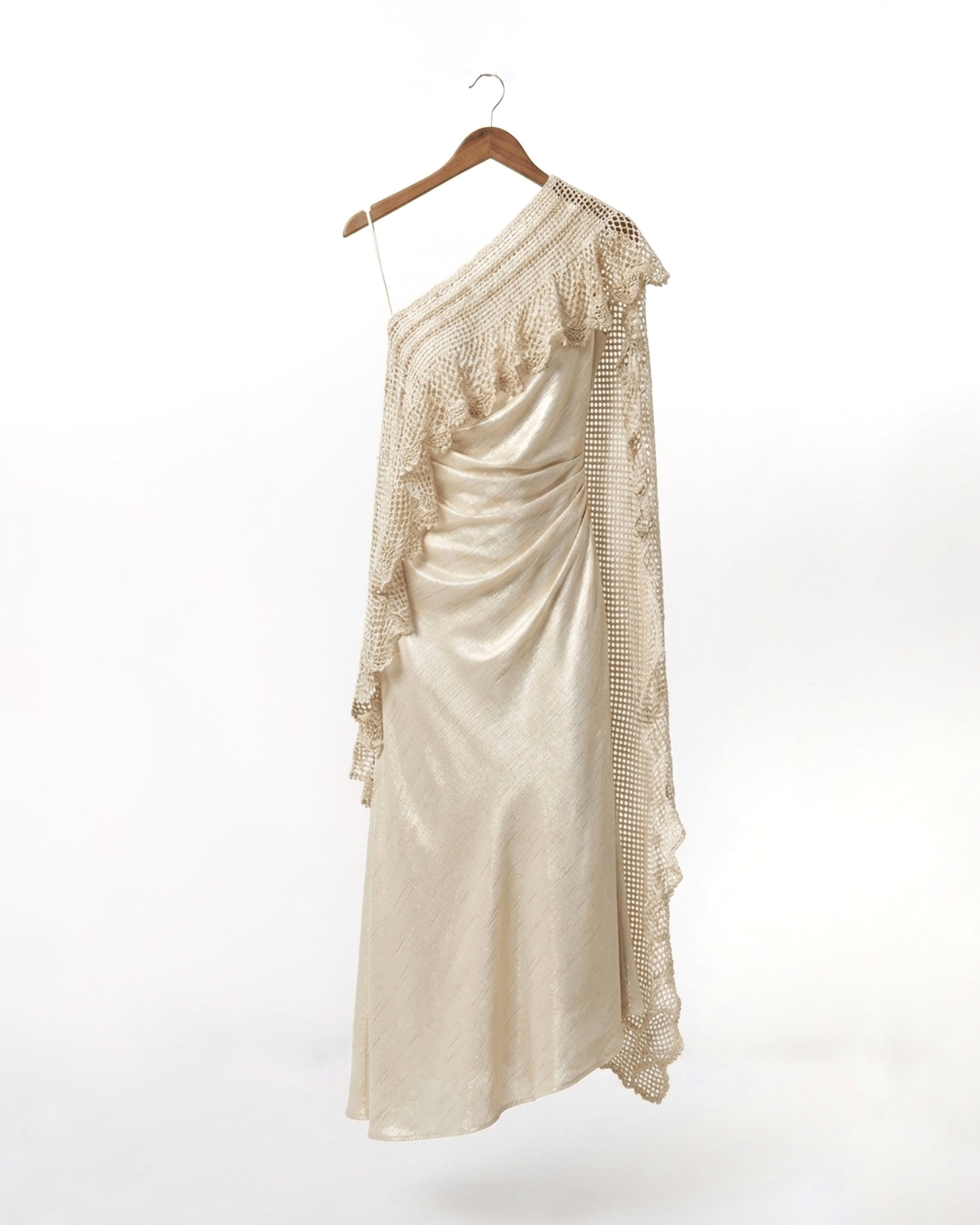ASTRIA Crochet One Shoulder Dress - Cream