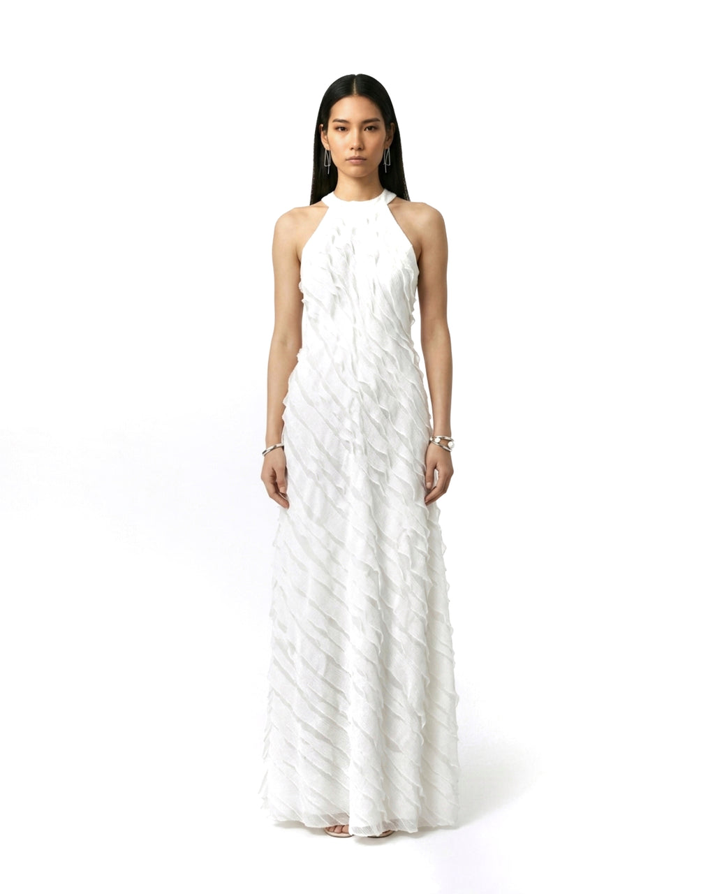 AMARA Ruffle Dress - White