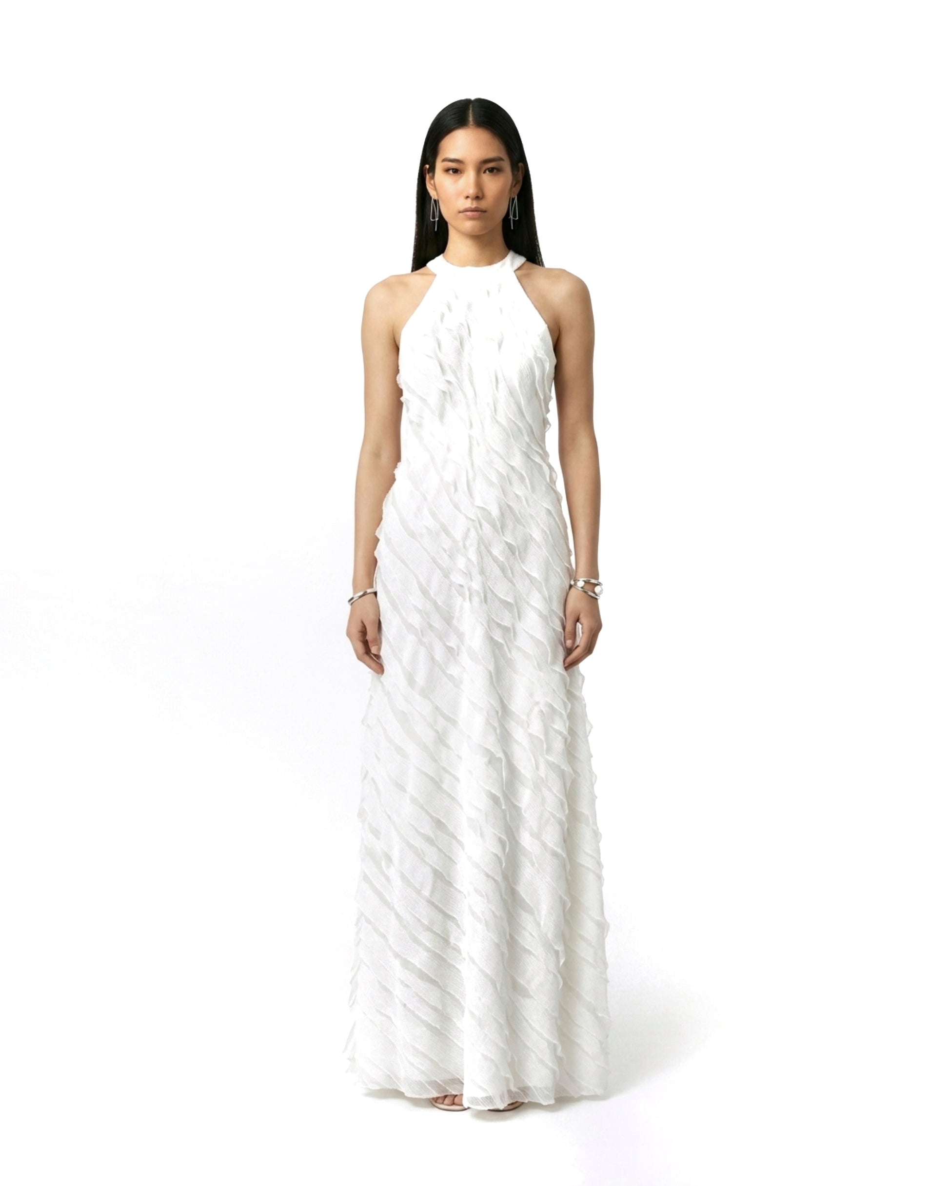 AMARA Ruffle Dress - White