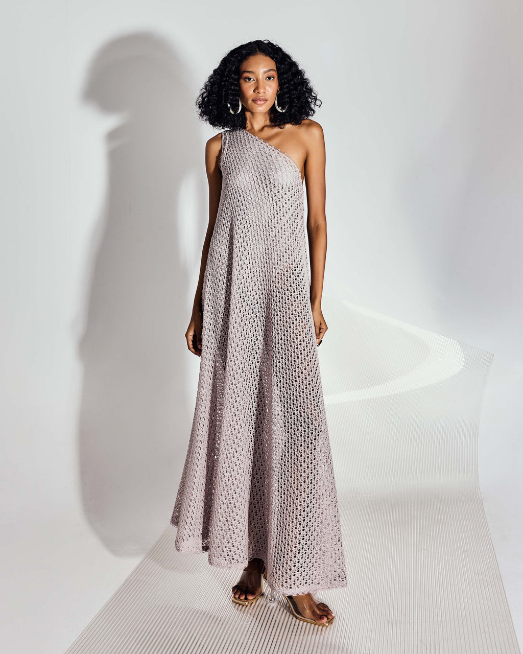SELENE Asymmetrical Knit Dress - Gray