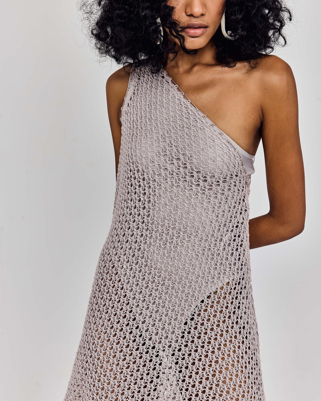 SELENE Asymmetrical Knit Dress - Gray